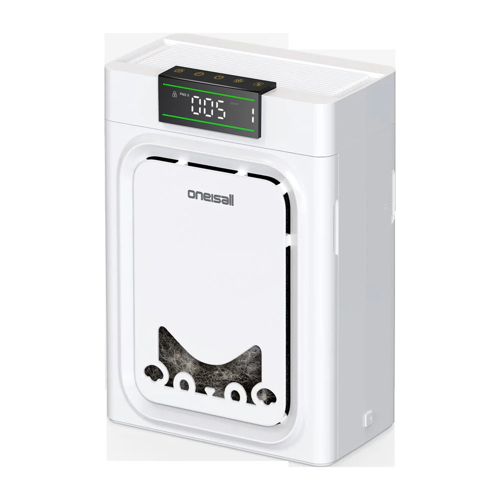 Oneisall pet air purifier for homes with pets, dual-side intake